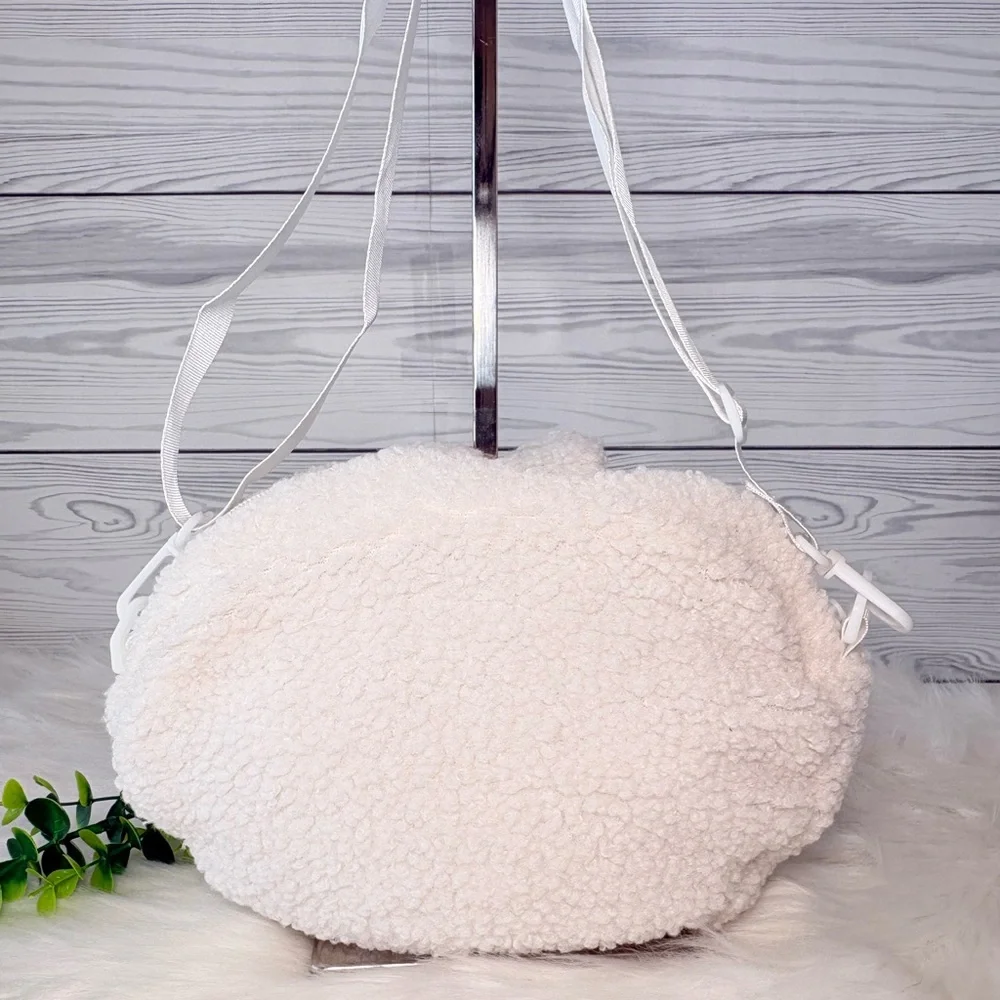 White Sherpa‎ Labubu Crossbody Bag